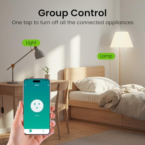 GHome Smart Plug Mini, WiFi Smart Outlet Plug Works with Alexa and Google Home, Timer Outlet with APP Control, 2.4GHz Netw...