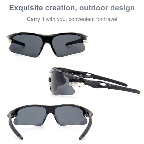 ZOSIMP Unisex Sports Sunglasses with UV400 & Shatterproof Lenses, Windproof Lightweight Frame for Outdoor Sports