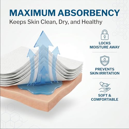 McKesson High Absorbency Split Gauze Sponges 4x4 Inch (50 Sponges, 25 Packs of 2) - 6-Ply Sterile Tracheostomy & Tube Dressings – Pre-Cut Slit for Drainage & Catheters – 2 per Pack