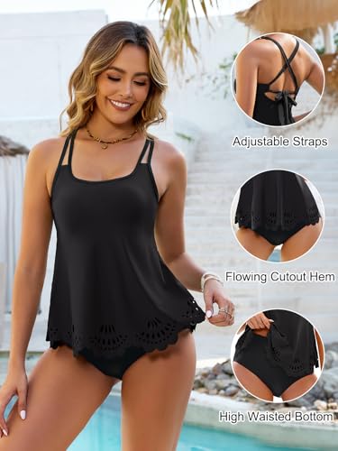 Blooming Jelly Tummy Control Tankini Swimsuits for Women Two Piece Bathing Suit Modest Cut Out Beach Swim Suit 2025