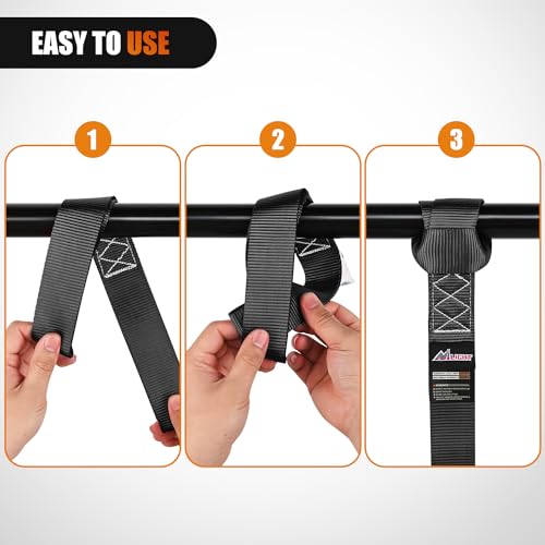 Nilight Soft Loop 1.7”×17" Motorcycle Tie Down Straps Heavy Duty 12000Lbs Max Break Strength for Securing ATV UTV Kayak Mo...