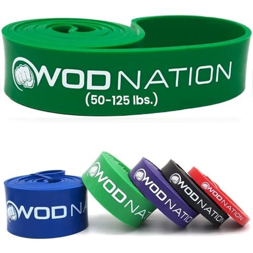 WOD Nation Pull Up Assistance Bands (10-175lbs Band) - Best for Pullup Assist, Chin Ups, Resistance Bands Exercise, Stretc...