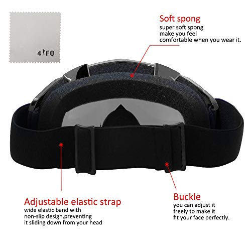 4-FQ Motorcycle Goggles Dirt Bike Goggles Windproof ATV Dustproof Racing GogglesScratch Resistant Ski Goggles Protective S...