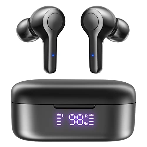 MOZOTER Bluetooth 5.3 Wireless Earbuds,Deep Bass Loud Sound Clear Call Noise Cancelling with 4 Microphones in-Ear Headphon...
