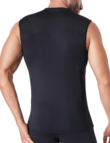 OYGSieg 5/6 Pack Men's Athletic Compression Shirts Sleeveless Tank Top Base Layer Sports Workout Shirts for Basketball