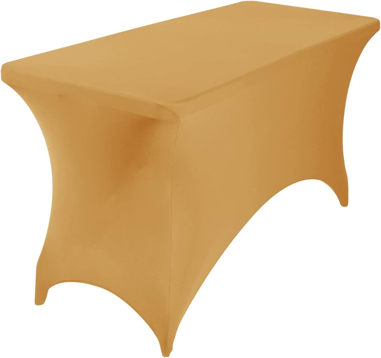 4Pack Spandex Waterproof Table Covers 4ft，Spandex 4ft Waterproof Table Cover for Party,Wedding, Banquet, and Events(Gold)
