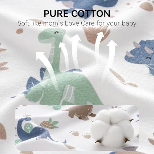 FIEMOL Baby Sleep Sack 0-6 Months, Long Sleeve Baby Wearable Blanket 0.5 Tog with Mittens, 2-Way Zipper Newborn Cotton Sle...