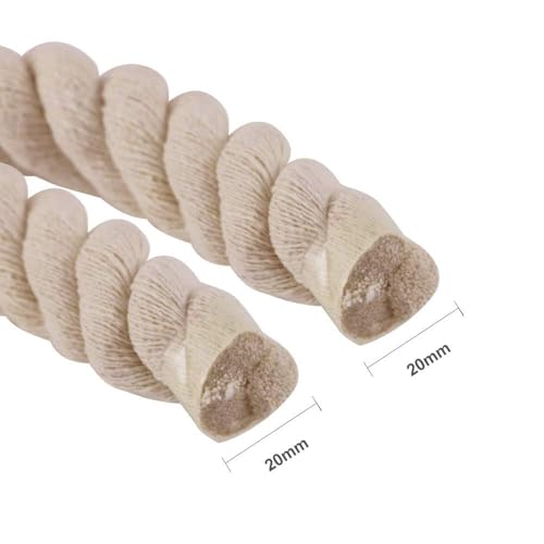 Faxco 10ft Natural Twisted Cotton Rope Strong Triple-Strand Rope for Sports, Crafts, Indoor Outdoor Use Tug of War Rope