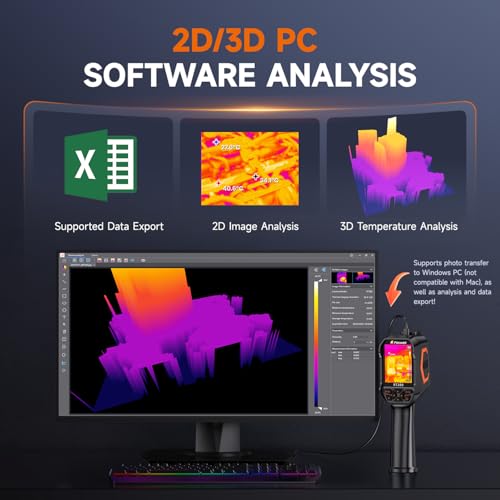 FOXWELL RT280 Thermal Imaging Camera, 320 X 240 2.8" LCD Screen Thermal Camera, TISR Resolution 240 x 180, 25Hz Handheld I...