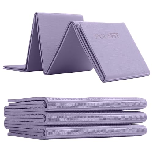 Polyfit Foldable Yoga Mat for Travel and Home Workouts - 7mm Thick - Lightweight, Packable, and Easy to Store - Folding Wo...