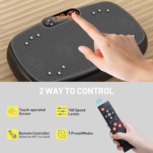 Vibrating Board Exercise Machine, Vibrating Platform for Lymphatic Drainage, 120 Speeds, Upgraded Vibrating Board for Weig...