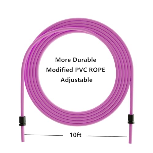 MOGOLD Adjustable Jump Rope for Home Fitness - 5mm PVC Cord with Ball Bearings, Anti-Slip Rubber& Alloy Handles for Beginn...