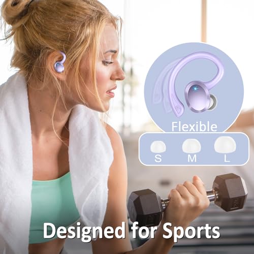 Wireless Earbuds Bluetooth Headphone Sport, Bluetooth 5.3 Earbud 3D HiFi Stereo Over Ear Buds, 48Hrs Earhooks Earphone wit...