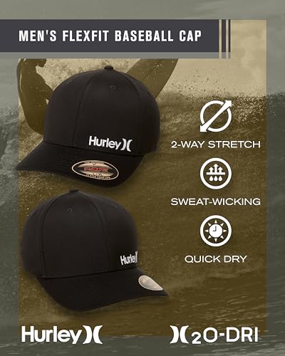 Hurley mens One & Only Corp Flexfit Perma Curve Bill Baseball Hat