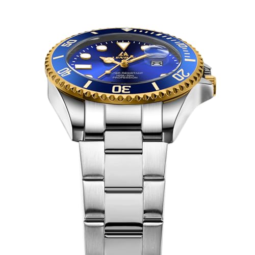 LN LENQIN Mens Watches Stainless Steel Waterproof Analog Quartz Watch for Men with Date Luminous Fashion Wristwatch