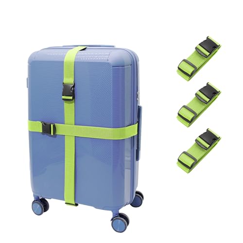 Extra-Long Heavy Duty Luggage Bands | Multi-Pack Suitcase Straps with Sturdy Metal Hooks | Secure Loose Luggage, Organize ...