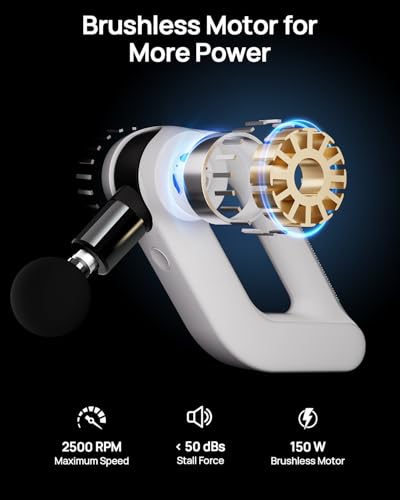 HEYCHY Massage Gun Deep Tissue with Heat Therapy, 12mm Amplitude Muscle Massager for Athletes, 5 Speeds & 4 Modes Massager...