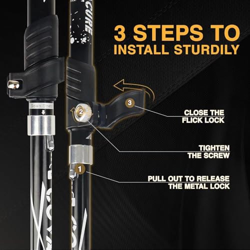 Covacure Hiking Poles Collapsible Trekking Poles - Aluminum Alloy 7075 Walking Sticks for Hiking with Telescopic & Foldabl...