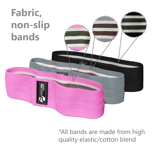 Fittest Pro by Limm Resistance Bands for Legs and Butt, Fabric Exercise Loop Bands Yoga, Pilates, Rehab, Fitness and Home ...