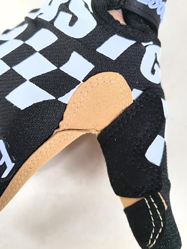 EXCEREY Square Grid MTB Cool Motorcycle Bicycle Full Finger Off-Road Racing Gloves Outdoor Sports for Men Women & Mountain...