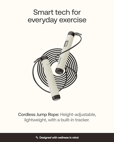 BetterMe Cordless Jump Rope with Counter - Tracks Jump Count & Workout Duration - Height Adjustable Jump Rope for Women an...