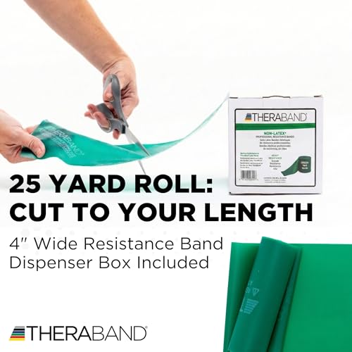 THERABAND Resistance Band 25 Yard Roll, Non-Latex Professional Elastic Stretch Bands for Upper & Lower Body Exercise Worko...