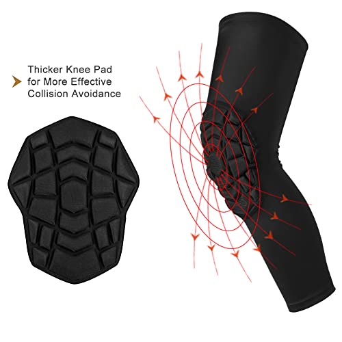 SZKANI Knee Pads Compression Leg Sleeve Knee Sleeve for All Sports Wrestling Protector Gear, 1 Pair of Knee Paded