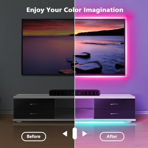 NBBUFF Led Lights for Bedroom 300FT (2 Rolls of 150FT), RGB Led Strip Lights with Music Sync Color Changing, Remote & App ...