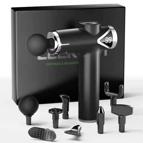 LEERCON Massage Gun Deep Tissue, Percussion Massage Gun for Pain Relief Muscle Back Massager Gun for Athletes with 8 Attac...