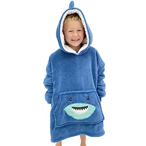 Wearable Blanket Kids 3-10yr, Fun Animal Kids Blanket Hoodie, Hooded Sweatshirt, Oversized Comfy Hoodie Boys, Girls, Toddlers