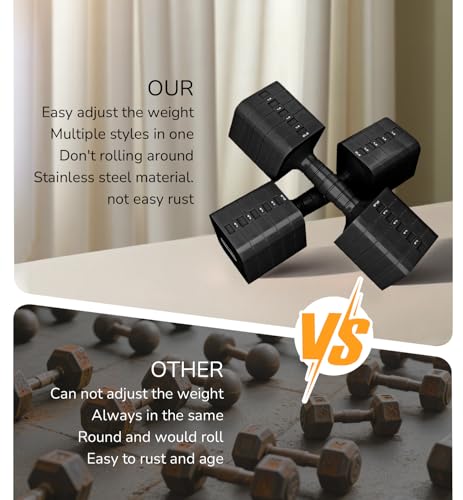 16LBS/20LBS Dumbbells Sets Adjustable Dumbbell Set Hand Weights for Women Men Free Weights Dumbbells Set Exercise Fitness ...