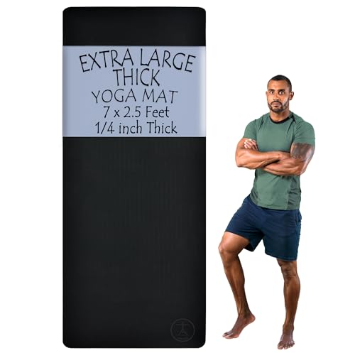 Tatago Extra Thick Yoga Mat Wide & XL-Our 10mm Extra Large Yoga Mat Thick Extra Wide And Long For Total Joint Cushioning. ...