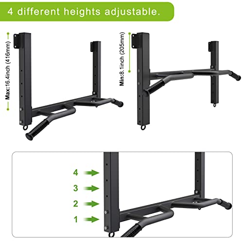 Kipika 32" Ceiling Mounted Pull Up Bar - Heavy Duty, Highly Adjustable, Multifunctional Chin Up Bar - Home Gym System with...
