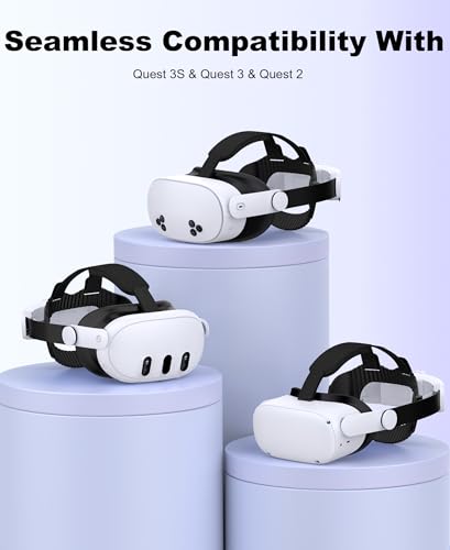 Head Strap for Quest 3S/ Quest 3/Quest 2, Elite Strap Replacement Enhanced Support Comfort, VR Headset Accessories Compati...
