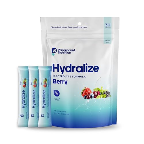 Paramount Nutrition Hydralize Electrolyte Powder Packets - Fast Hydration with Essential Electrolytes - Zero Sugar, Natura...