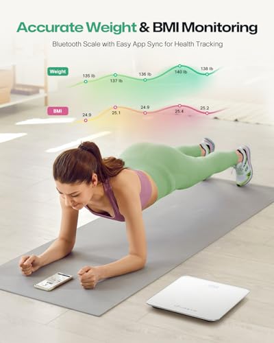 UREVO Smart Scale for Body Weight & BMI Tracking Sync with App, Digital Bathroom Scale with LED Display, Highly Accurate W...