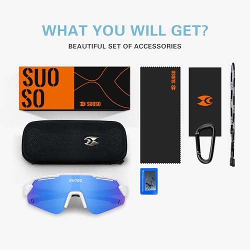 suoso Kids Sports Polarized Sunglasses: Youth Baseball Sun Glasses Cycling Glasses for Boys Girls Age 6-12 Lightweight TR90