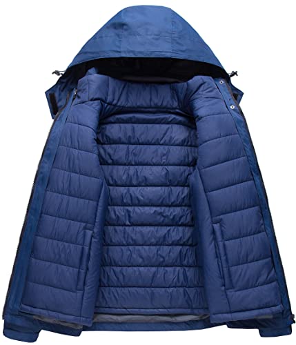 CREATMO US Women's 3 In 1 Waterproof Ski Jacket Windproof Snowboarding Jacket Warm Winter Snow Coat Raincoat