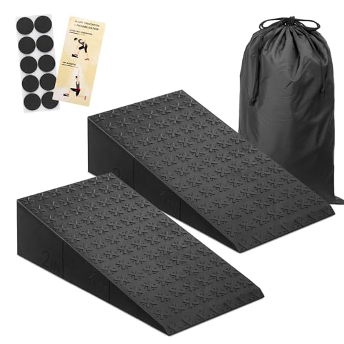 ZKDLFIRE Squat Wedge Block – 2 Pcs for Heel Elevated Squats & Mobility, Non-Slip Incline Slant Board for Ankle Mobility, C...