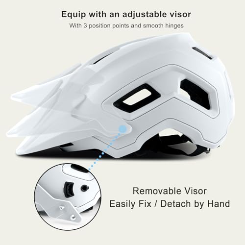 OUWOR Bike Helmet for Adult & Youth, Lightweight MTB Helmet with Adjustable Visor for Mountain/Road Cycling, 2 Sizes for M...