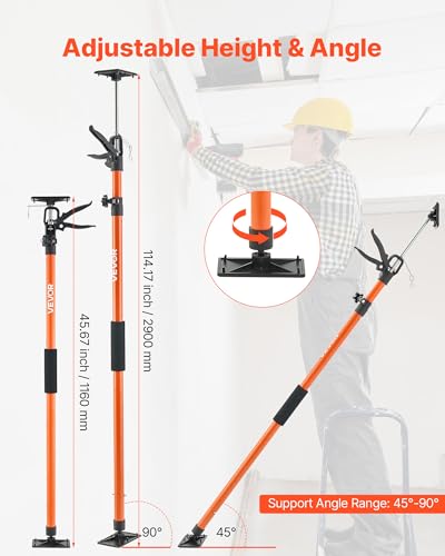 VEVOR Cabinet Jack Support Pole, 4-Pack, 45.7-114.2 Inch Steel Telescopic Quick Support Rod, Adjustable 3rd Hand System up...