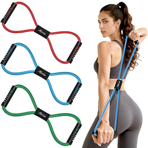 HPYGN Resistance Bands, Figure 8 Exercise Bands for Women Men, 8 Shaped Resistance Bands for Arms, Chest Expander, Yoga Gy...