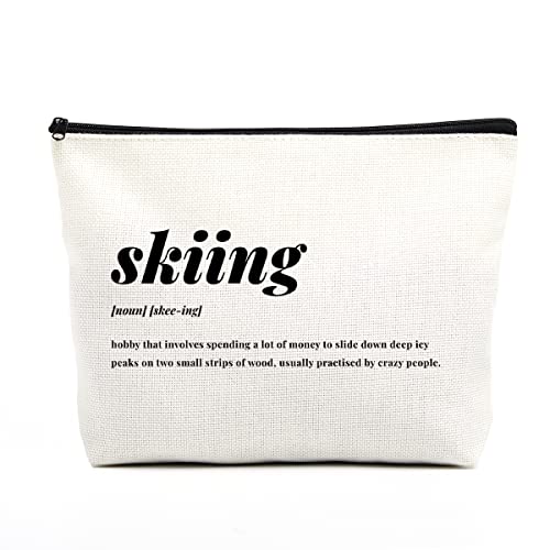 fkovcdy Ski Bag for Women Skiing Accessories Skiing Definition Makeup Bag for Ski Lover Gifts for Sports Lovers Enthusiast...