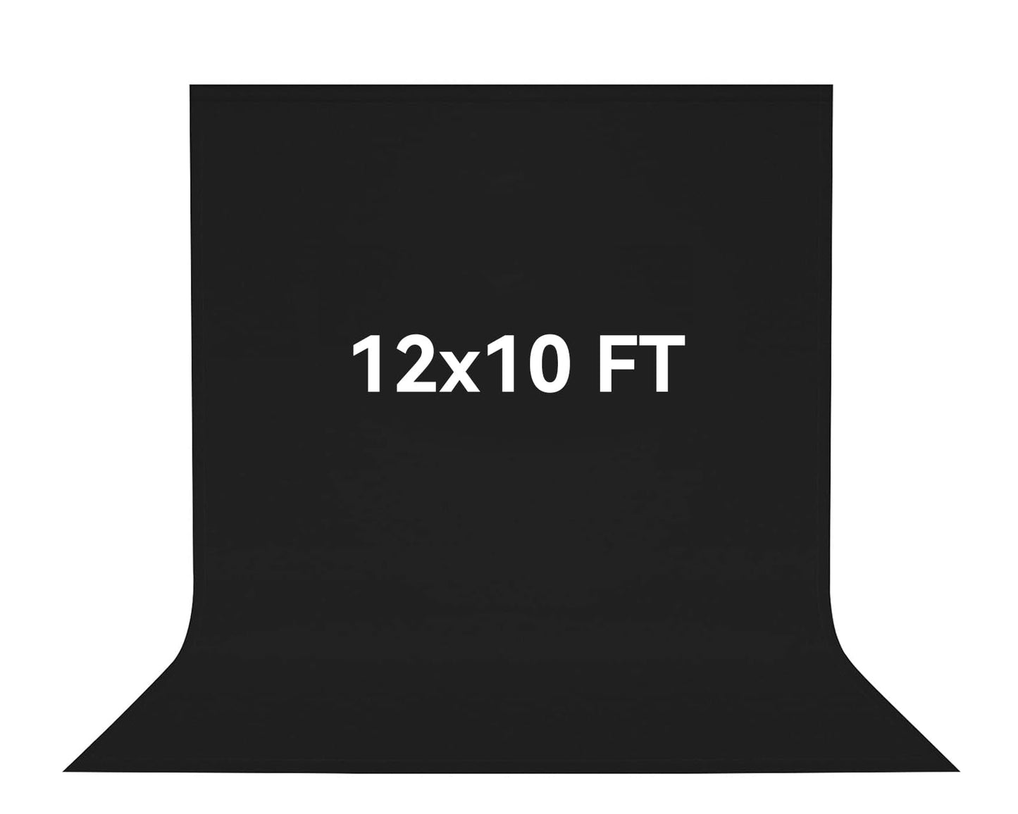 Vevelux 12X10 Ft Black Backdrop Background, 100% Polyester Photography Backdrop Screen Foldable Washable Black Screen For Profes