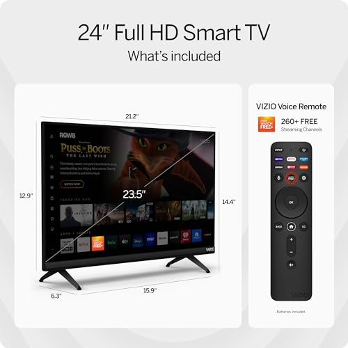 VIZIO 24-inch D-Series FHD LED Smart TV w/Bluetooth Headphone Capable, AMD FreeSync & Alexa Compatibility, D24fM-K01, 2023...