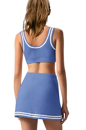 SENSERISE Womens Workout Sets Tennis Dress Built in Shorts Tank Top and Skort Set with Pocket Gym Yoga Outfits