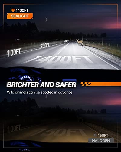 SEALIGHT H11/H8/H9/H16 LED Bulbs, 30,000LM 600% Super Brighter H11 Halogen Replacement Bulbs, 6000K Xenon White H11 H8 H9 ...