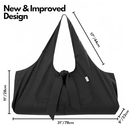 Yogiii Yoga Mat Bag | The ORIGINAL YogiiiTotePRO | Large Yoga Mat Bag or Yoga Mat Carrier with Side Pocket | Yoga Bag Fits...