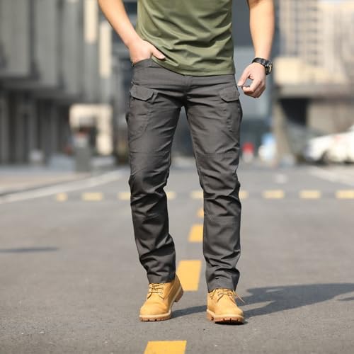 Tactical Cargo Pants for Men Hiking Casual Water Resistant Work Trousers Quick Drying Stretch Outdoor Lightweight Sweatpants