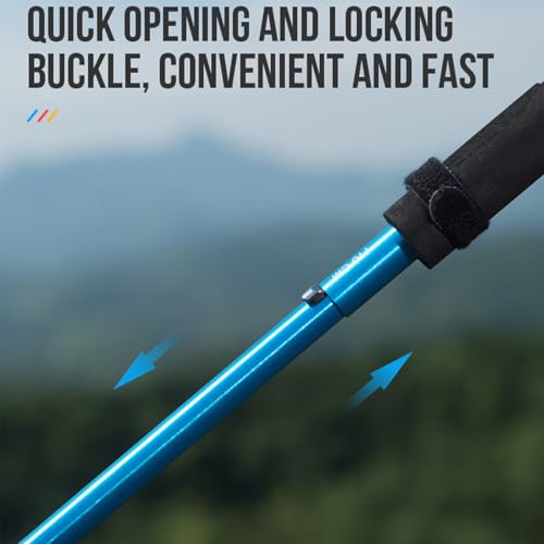 AONIJIE Trail Running Poles 2 Pcs Outdoor Trekking Poles Foldable Aluminum Alloy Sticks Quick Lock Ultralight for Camping ...